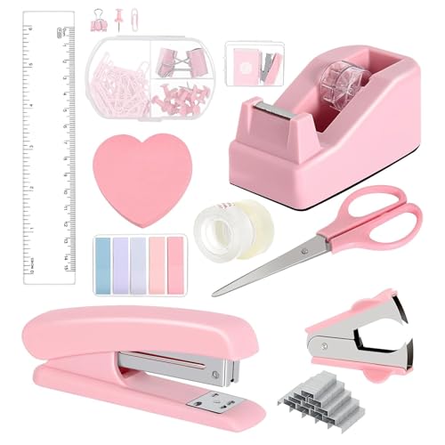 ステープラーの粘着性のあるオフィス大学の供給メモステープルレムーバークリアテープステープルシザーテープカッター学生ヘビーデューティーオフィスはさみ