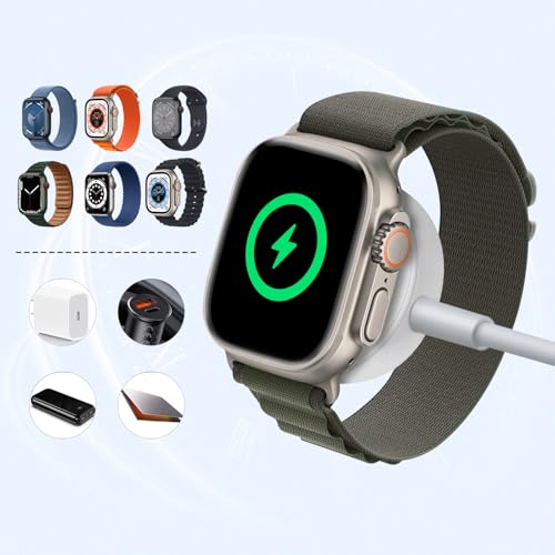 USB C Ladekabel für Apple Watch - imodomio 1M Charging Kabel Tragbare Ladestation für iWatch