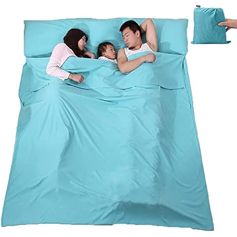 V VILISUN Sleeping Bag Liner, Lightweight Portable, Soft Travel and Camping Sheet, with Compact and Carry Bag, for Travel, Hotel Cover