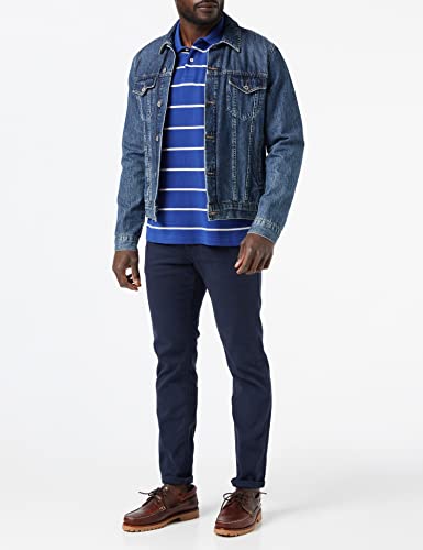 GANT BRETON STRIPE PIQUE SS RUGGER, Polo Uomo, Blu...