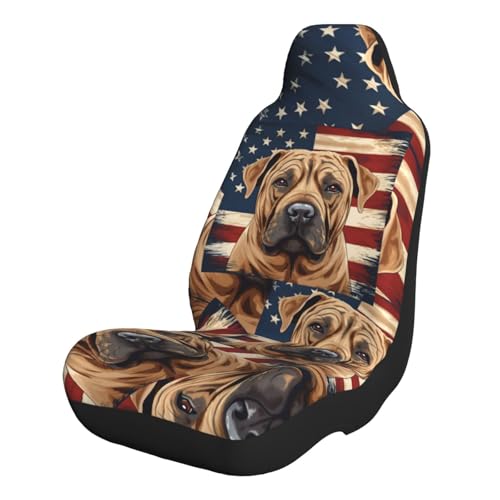 GOAYETN Shar-Pei Patriotic Clipart Car Seat Covers Front Seat Protector Universal Auto Accessories Fit for Most Cars, Sedan, SUV, Van 1
