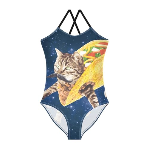 Girls One Piece Swimsuit Kid Beach Swimwear Cute Cross Shoulder Strap Bathing Suit, 3T