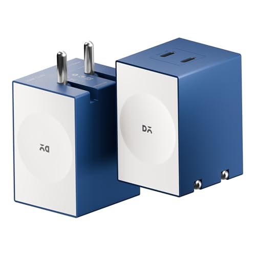 Image of DailyObjects POP 33W Wall Charger Adapter with Foldable Pins|USB-C Dual Port Power Output|Fast Charging|GaN5 Tech|Support iPhone 12 13 14 15 16 pro Max, Android,ipad,Samsung,oneplus|Lightweight- Blue