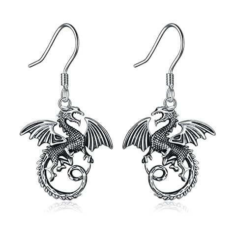 Dragon Earrings for Women Sterling Silver Irish Celtic Knot Dragon Dangle Earrings Jewellery Gifts for Women Teen Girls Cover