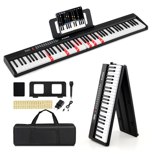 COSTWAY Pianoforte Digitale 88 Tasti, Tastiera Elettronica con 1000 Ritmi,