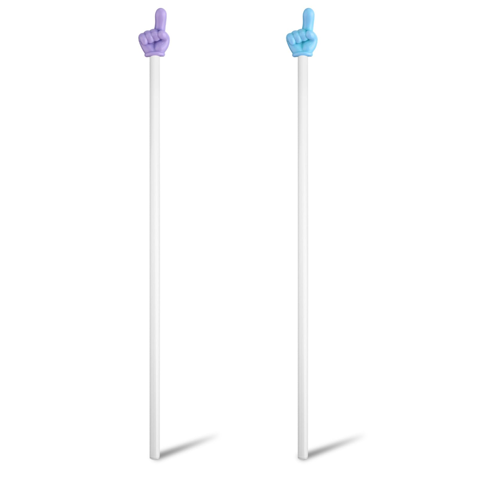 2 Pcs Big Finger Teacher Pointers, Hand Shape Reading Guides Pointer Stick Classroom Teaching Aids for Classroom Presentation whiteboard Interactive Learning Reading Supplies(Blue, Purple)