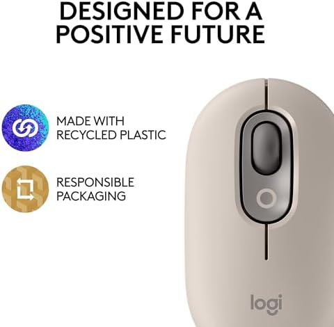 Logitech POP Mouse, Compact and Portable Wireless Bluetooth Mouse - Mist - 4