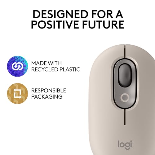 Logitech POP Mouse, Wireless Mouse with Customizable Emojis, SilentTouch Technology, Precision/Speed Scroll, Compact Design, Bluetooth, Multi-Device, OS Compatible - Mist by Logitech - Image 5