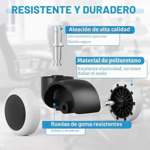 Miniatura 5 de Lihao 5 Ruedas Universales Y Resistentes A La Abrasión Para Suelos Duros 10 50 Mm Ruedas