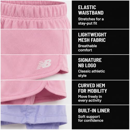 New Balance Girls 2 Pack Mesh Dolphin Running Shorts, Outdoor Performance - image 4