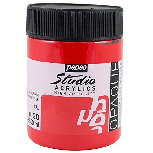 Pebeo Studio Acrylics HV 500 ml Quinacridone Scarlet, Jars