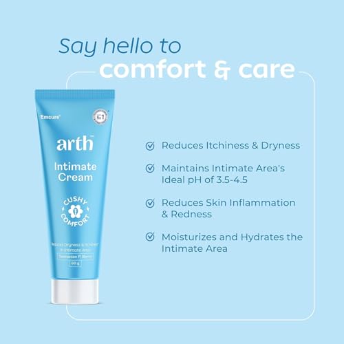 Image of Arth Intimate Cream for Moisturization |Reduces Dryness & Itching| Maintains pH Balance (3.5-4.5) |With Tasmanian Berry & Australian Tea Tree Oil | Daily Feminine Hygiene | Intimate Wash Alternative For Women | 60g x 2 packs