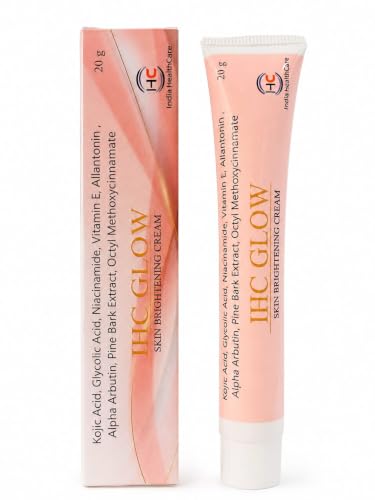 Image of IHC- Glow Skin Brightening Cream | Anti-melasma cream, Pigmentation removal cream, Helps to remove Acne Scar, Dark /Age Spots, Uneven Skin Shade I Enriched with kojic Acid 2%, Vitamin E, 1.5% Alpha Arbutin, Niacinamide, Hyaluronic Acid | For All Skin Types (20g )