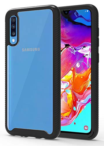 ShinyMax Galaxy A70 Clear Case,Samsung A70 Phone Case,Hybrid Triple Layer Armor Protective Cover Flexible Sturdy Anti-Scratch Shockproof Case for Samsung Galaxy A70 (2019) -Black/Transparent