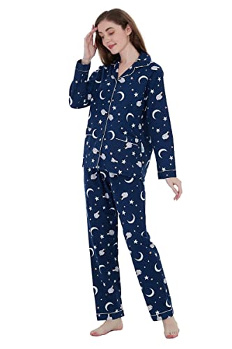 GLOBAL Flannel Pajamas for Women 2-Piece Comfy and Cozy Flannel Pj Set Cotton Loungwear3