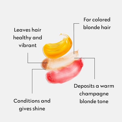 Image of FOUR REASONS Color Mask, Champagne Blonde (27 Colors) - Hair Gloss & Color Depositing Conditioner - Semi Permanent Hair Toner for Color-Treated Hair Color For Women - Vegan & Cruelty-Free - 6.76 fl oz | Semi permanent hair toner & hair gloss for color treated hair, vegan and cruelty-free, 27-shade range