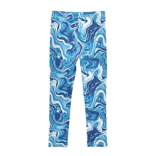 Marble Blue Girls Leggings Soft Comfortable Pants for Kids for School Sport Size 4T2