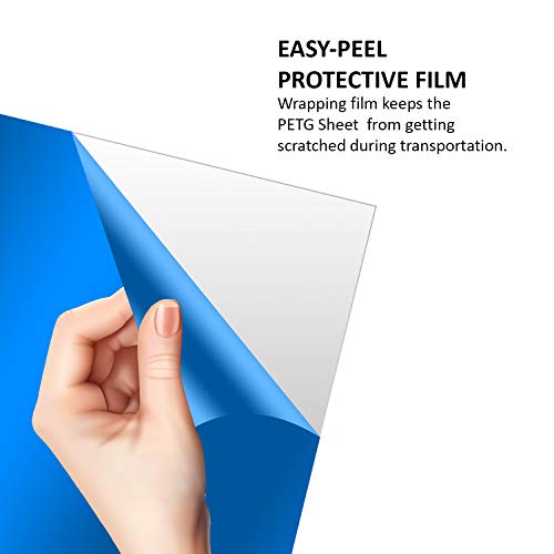 Image of Performore 10 Pack of 8x10 Inch Plexiglass Sheet with Protective Film, 0.04 inch (1mm) Thick PETG Panels, Clear Acrylic Plastic Sheet - Picture Frame Glass Replacement, Flexible Acrylic Sheet