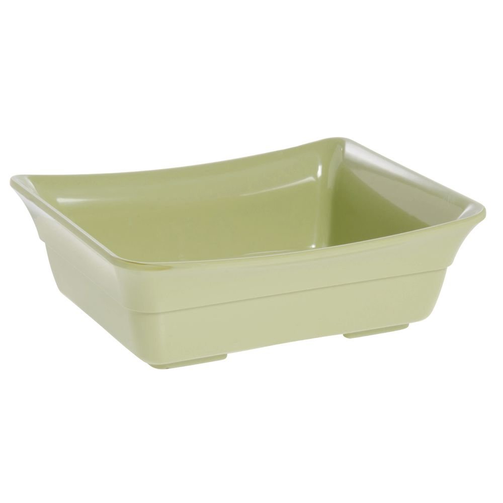 Serving Bowl Display Bowl 1/2 Size Willow Green Melamine Curveware Pan - 9 7/8 L x 12" W x 4" D by HUBERT – Melamine, Willow Green, Model H0094-WILLOW