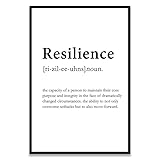 Canpllesy Inspirational Quotes Wall Art Resilience Definition Poster Motivational Wall Art Positive