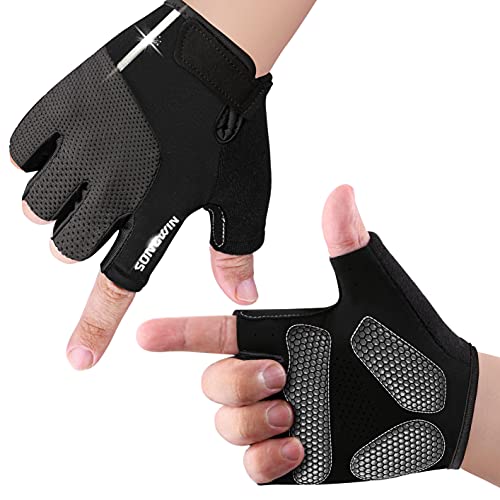 Cycling Gloves, Half Finger Bike Gloves MTB DH Road Bicycle Gloves Gel Pad Shock-Absorbing Anti-Slip Breathable Motorcycle Mountain Bike Gloves for Men Women(Medium) Cycling Gloves, Half Finger Bike Gloves MTB DH Road Bicycle Gloves Gel Pad Shock-Absorbing Anti-Slip Breathable Motorcycle Mountain Bike Gloves for Men Women(Medium)