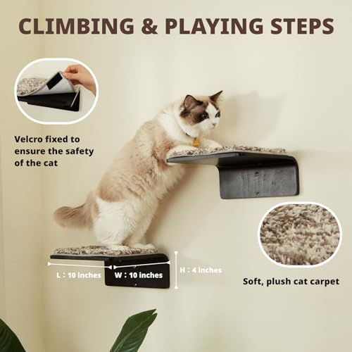 LIORCE 2 Escalones de Madera para Gatos para Pared miniatura 3