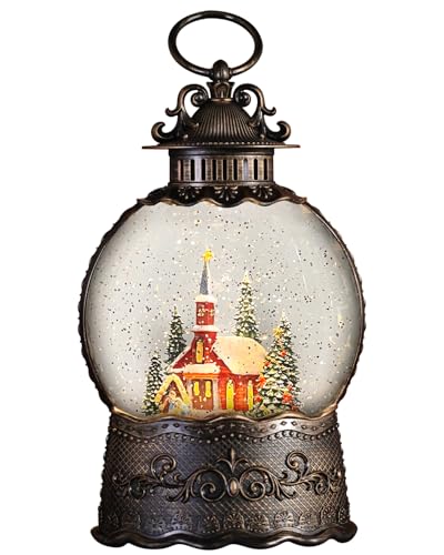 Christmas Church Nativity Scene Snow Globe Lantern for Christmas Decorations,
