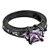 JunXin Size5/6/7/8/9/10/11 Purple Amethyst Cubic Zirconia Engagement Rings Black Gold Plated 77MM(11)