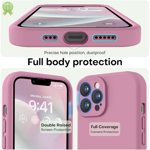 Image of LOVE 3000 Designed for iPhone 13 Pro Max Case, Premium Silicone with [Soft Anti-Scratch Microfiber Lining] Shockproof Protective Phone Case for Men Women Girls 6.7 inch, Lavender Purple