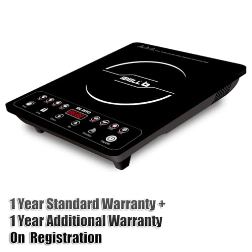 Image of iBELL 20YO 2000W Induction Cooktop featuring Full Touch Control, Auto Shut-Off, Overheat Protection, Durable Crystal Glass Surface, Compact Build & 1+1 Year Warranty (Black)