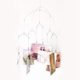 TFu Wind Chime Style Photo Clip Display, Metal Vertical Photo Hanging Display Clips Fan for Hanging...