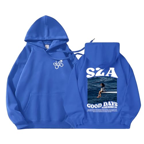 STAWGRNY Hoodie Album 𝑺𝑶𝑺 Singer Music Fans Long Sleeve Hoodies 𝑮ood Days Pullover Sweatshirts for Women's & Men's (US, Alpha, XX-Large, Regular, Regular, Blue)