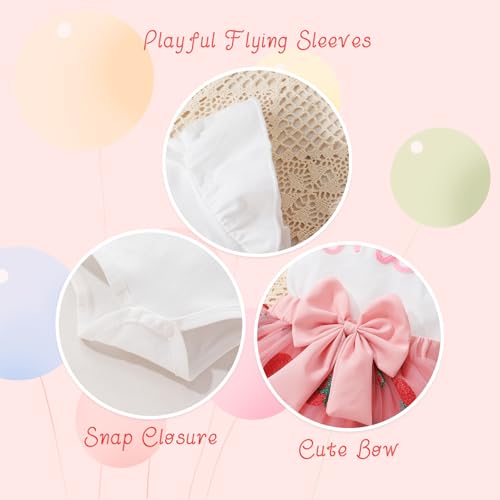 YOUNGER TREE Baby Girl 1st Birthday Outfits One Year Old Clothes Romper Tutu Cake Smash Skirt with Headband Baby Girl Gifts4