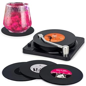 Valdivia Retro Vinyl Schallplatten Untersetzer 6er Set