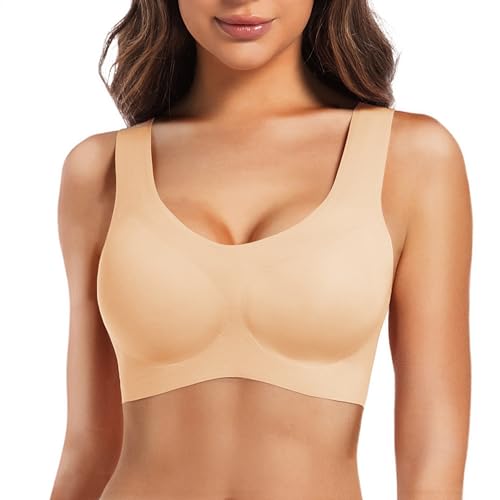 2 Pack Women's Seamless Soft Bra, Wireless Sleep Comfortable Pullover Bras for Women, Full Coverage T-Shirt Bralette2