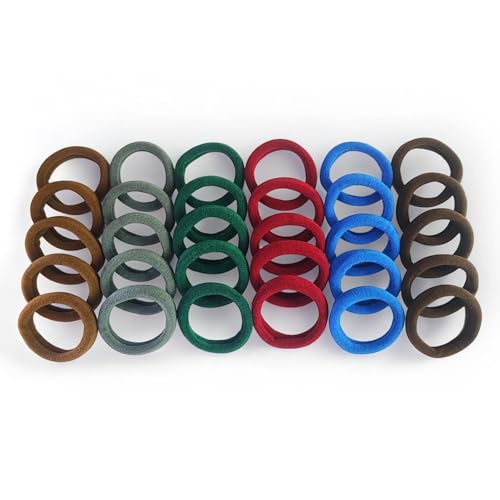 Image of Elina 60 Dark Elastic Ponytail Holder Hair Rubber Ties Head Bands Soft Cotton Thick Thin Hair Wear for School Girls, Kids, Women Accessories (Pack of 60)(Dark)