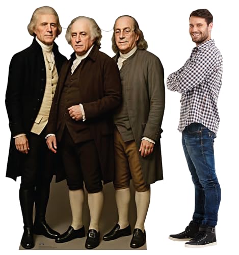 Image of Cardboard People Signers of the Declaration of Independence (Thomas Jefferson, Benjamin Franklin, John Adams) Life Size Cardboard Cutout Standup