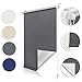 Produktbild ROOMY Thermo-Rollo Klemmfix ohne Bohren Verdunkelungsrollo Hitzeschutzrollo Sichtschutz Klemmrollo Jalousie Anthrazit, 80 cm x 150 cm (B x L)