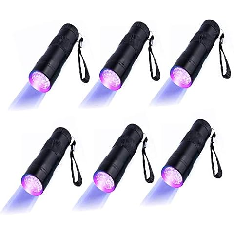 Optimal Shop 6 Pack UV Blacklight 12 LED Flashlight Torch Light Outdoors Etc(6 Pack 12 LED) Cover