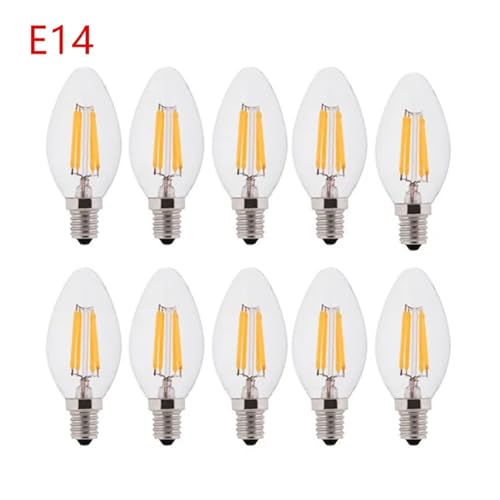 Ampoule LED E14 à filament Edison C35 lot de 10 ampoules rétro blanc chaud - 2