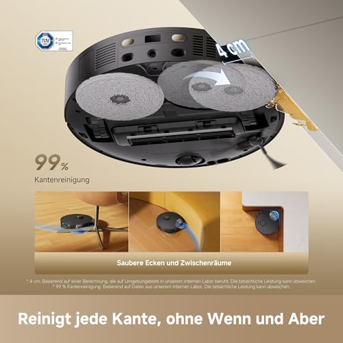 dreame L40 Ultra A Saugroboter und Bodenwischer mit automatischer Staubentleerung und doppeltem Anti-Verknotungssystem, Saugleistung von 24.000 Pa, 10,5 mm Wischtuchanhebung 6