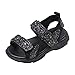 MYLH Sandali per bambini e ragazzi, sport, sandali da spiaggia per ragazze, scarpe estive per bambini, suola morbida, scarpe da bagno, sandali estivi con chiusura in velcro, Nero , 26