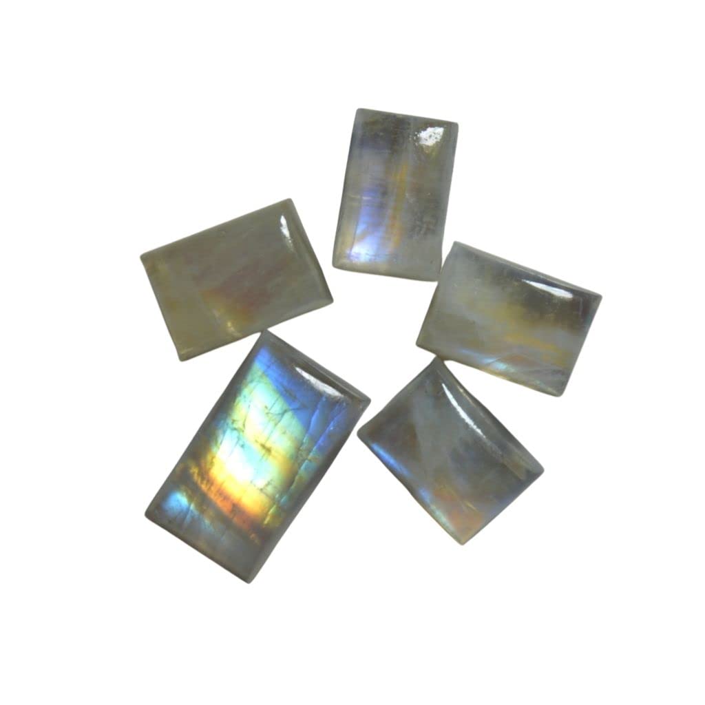 Natural Rainbow Moonstone at (Rs 45/Carat) Fine Quality Cabochon Rectangle Shape Loose Gemstone for Reselling Astrologers Jewellers-image-18