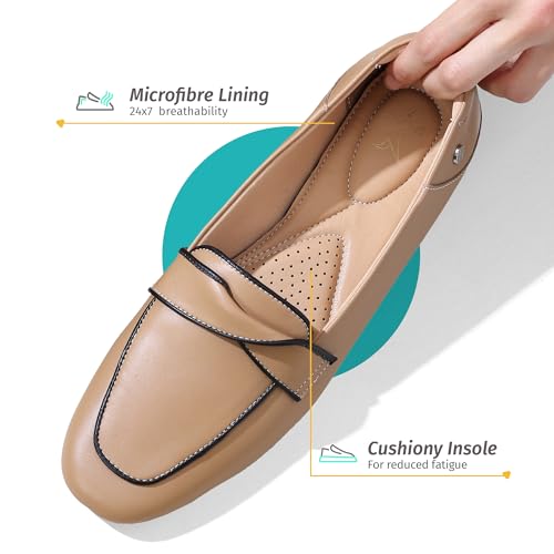 Image of YOHO Bliss Loafers for Women | Comfortable & Stylish Bellies | Fashion Moccasins with Footpharma Footbed | Slip-on for Casual & Formal Wear | 007