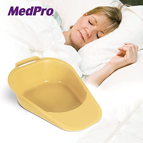 MedPro Fracture Easy Clean Portable Bed Pan with Plastic Guard and Built-in Handles for Easier Placement and Removal, Durable and Easy to Clean, Adult - Thumbnail 4