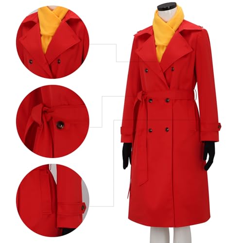 Agecika Women Carmen Costume Red Coat Hat Scarf Glove Outfit Halloween 90s Movie Thief Cosplay Dress Up Suit (Large) by Agecika - Used condition - Image 7