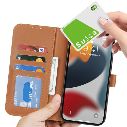 Image of for iPhone 13 Pro Case Wallet with Card Holder,for iPhone 13 Pro Wallet Case for Women Men,PU Leather Shockproof Magnetic Buckle Stand Flip Phone Case-Brown