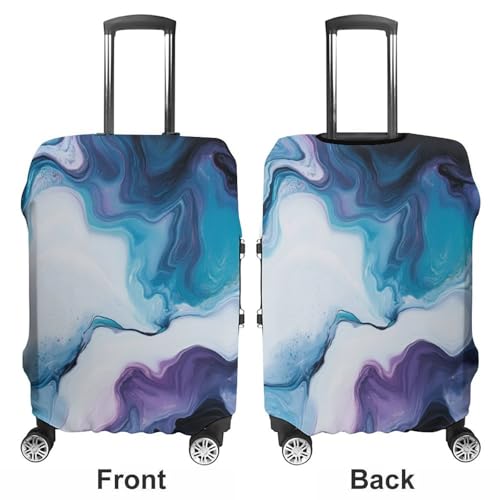 Abstract Blue Pattern Travel Luggage Cover for Suitcase 19-32 Inches Elastic Washable Baggage Protector3