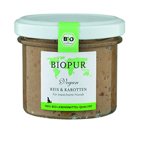 Bio Hundefutter Vegan, Reis & Karotten für Hunde 12x100g