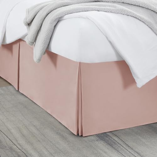 Image of Nestl Peach Beige Twin XL Bed Skirt - Twin XL Size Bed Skirt 14 Inch Drop - Brushed Microfiber Bed Skirts - Hotel Quality Pleated Bed Skirt - Shrinkage & Fade Resistant